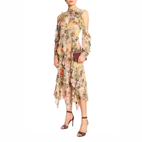 Nicholas The Label The Secret Garden Cold Shoulder Dress US Size 6 - Picture 1 of 11